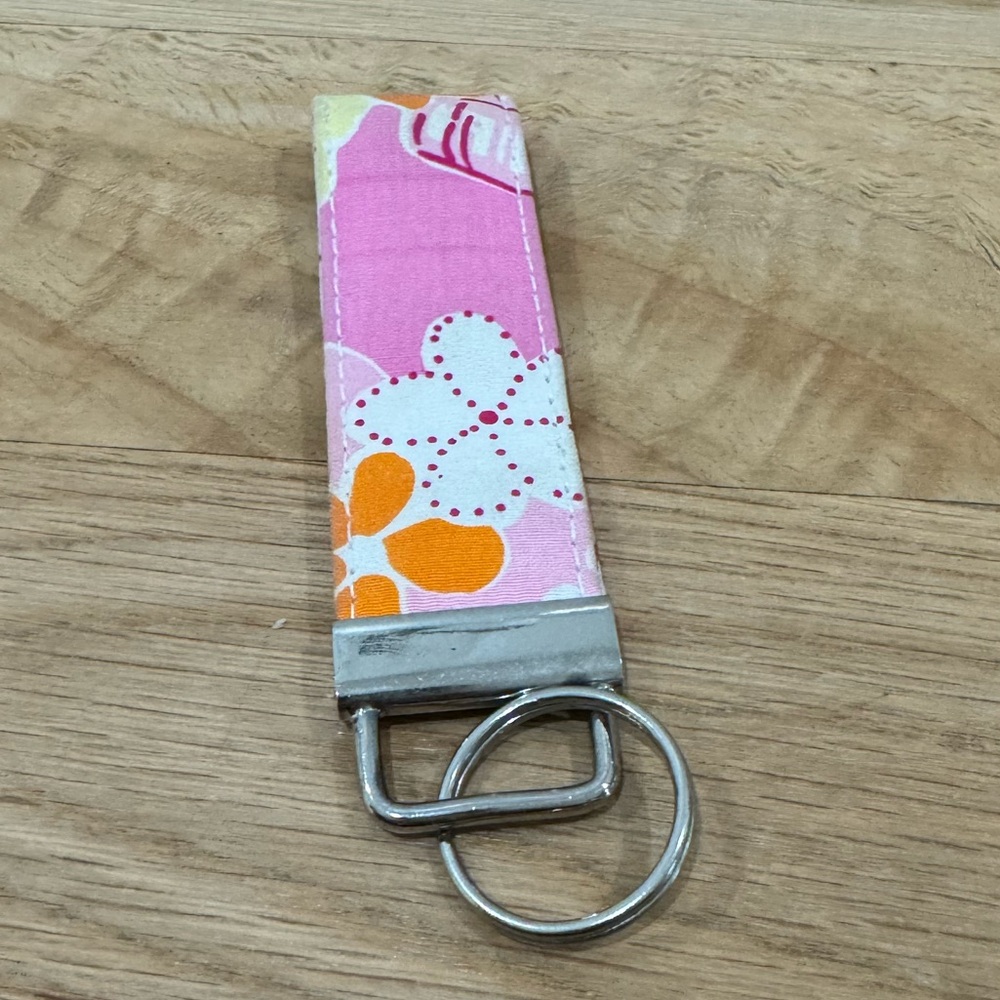 Key Ring Holder Made of Old Lilly Pulitzer Fabric